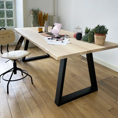 TRAPÈZE- Dining table made of solid olive ash