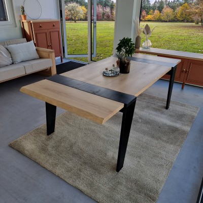 OCTAVE - Dining table made of solid olive-ash