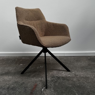 Chaise pivotante design – Assise bouclette ou velours texturé et pieds acier noir